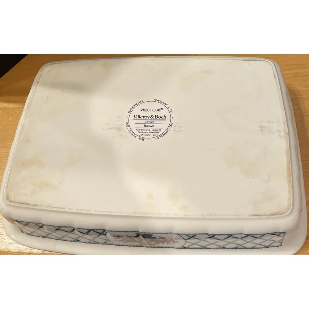 Villeroy & Boch Basket Lasagna Casserole Baking Dish 12”‎ X 9” Germany Vintage